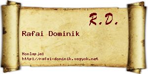 Rafai Dominik névjegykártya